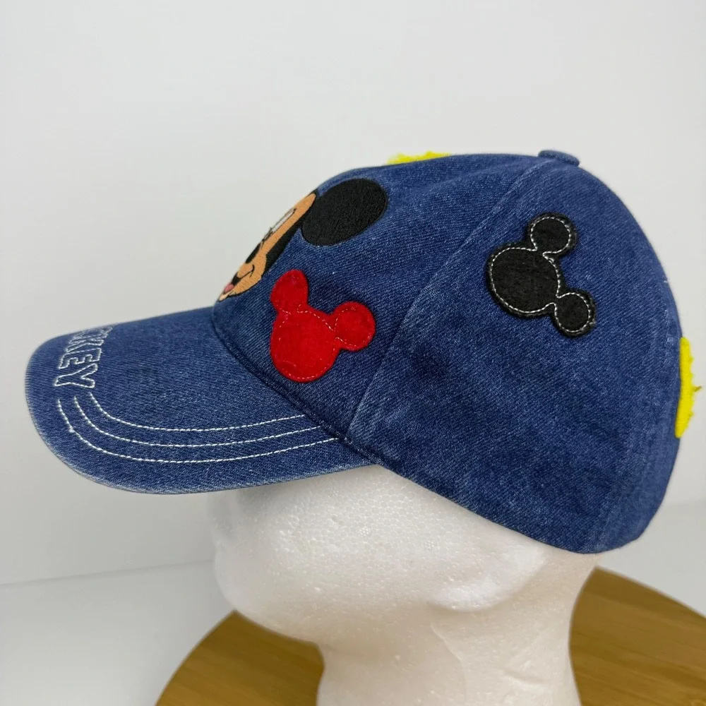 Kids Denim Mickey Mouse Baseball Cap Adjustable Disney Character Embroidered‎